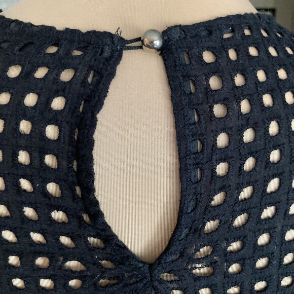 Dor Dor Couture Black Eyelet Blue Velvet Mesh Babydoll Top SM Whimsygoth Fairy - Picture 7 of 10